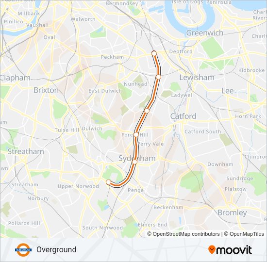 OVERGROUND Train Line Map