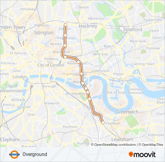 OVERGROUND train Line Map