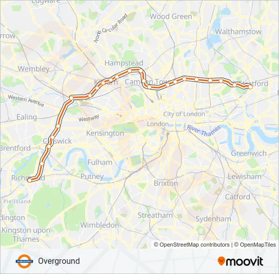OVERGROUND Train Line Map