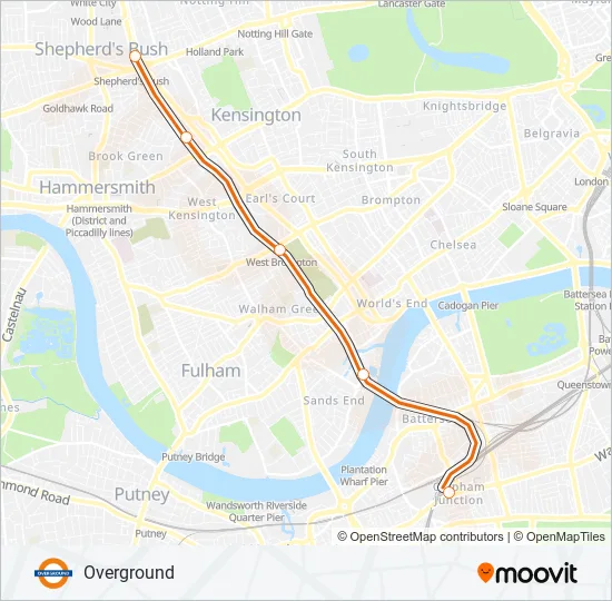 OVERGROUND Train Line Map
