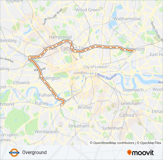 OVERGROUND Train Line Map