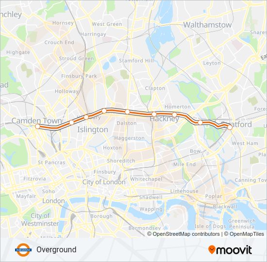 OVERGROUND Train Line Map