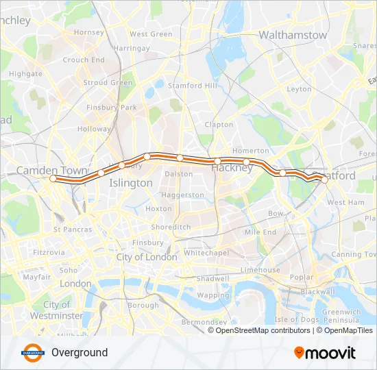 OVERGROUND Train Line Map