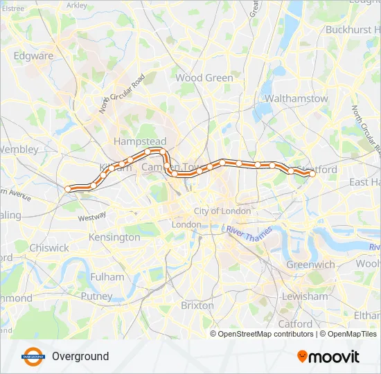 OVERGROUND Train Line Map