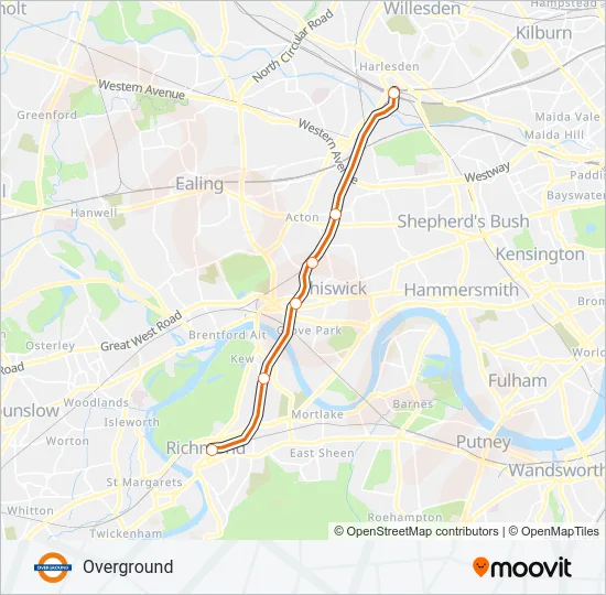 OVERGROUND Train Line Map