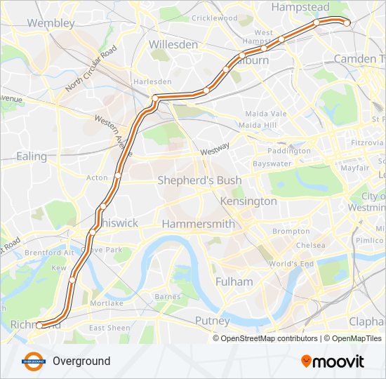 OVERGROUND Train Line Map