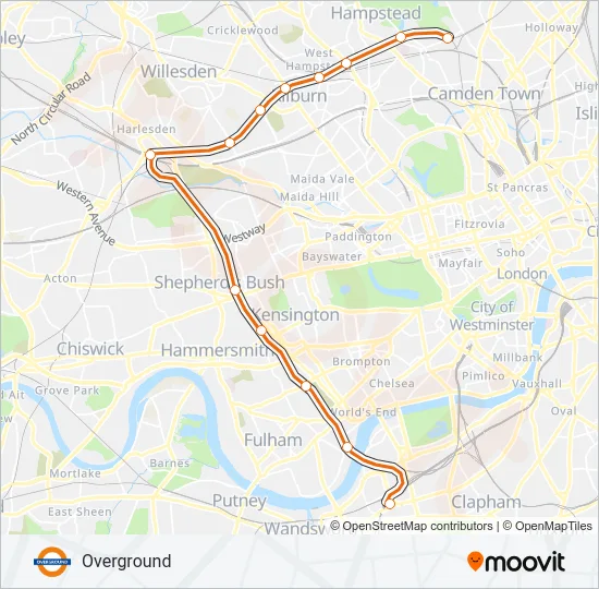 OVERGROUND Train Line Map