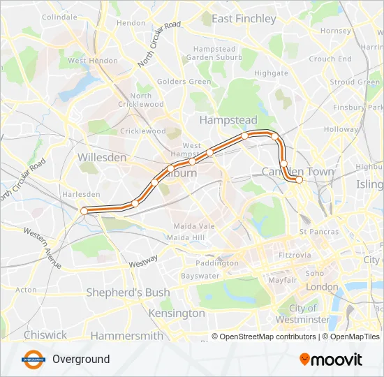 OVERGROUND Train Line Map