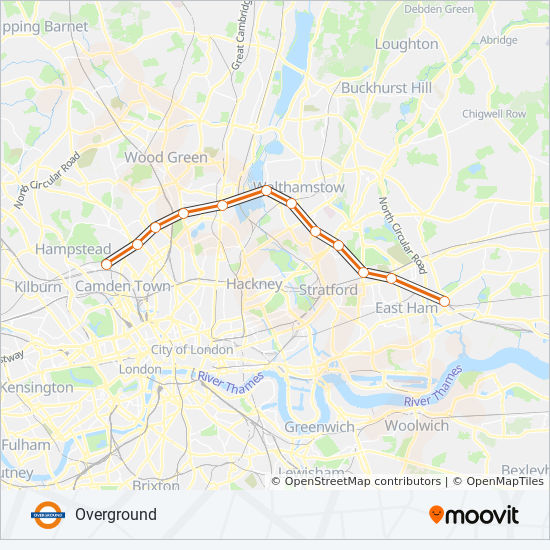 Crouch Hill Overground Map Overground Route: Schedules, Stops & Maps - Upper Holloway‎→Barking  (Updated)