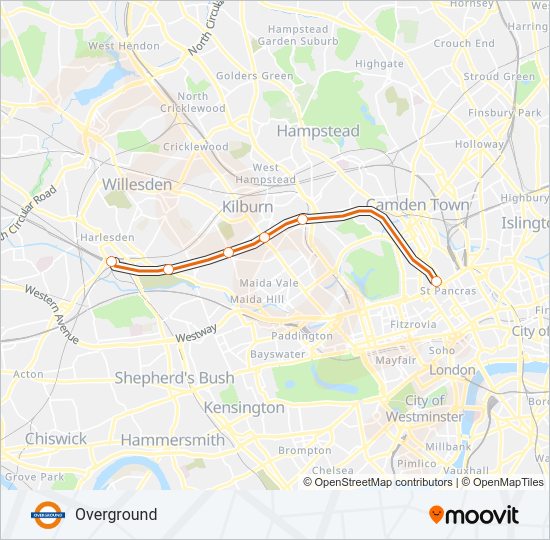 OVERGROUND Train Line Map