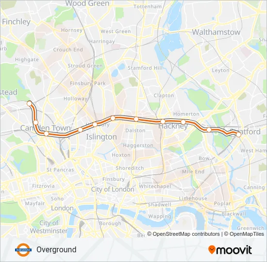 OVERGROUND Train Line Map