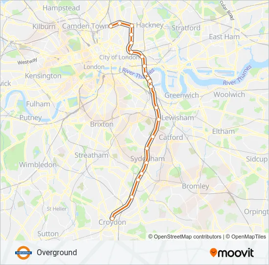 OVERGROUND Train Line Map