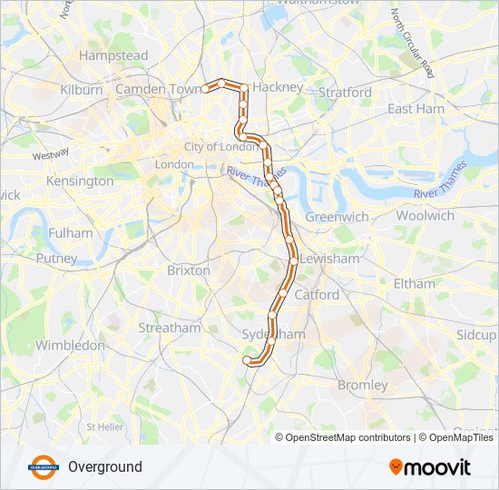 Highbury And Islington Overground Train Map Overground Route: Schedules, Stops & Maps - Crystal Palace‎→Highbury &  Islington (Updated)