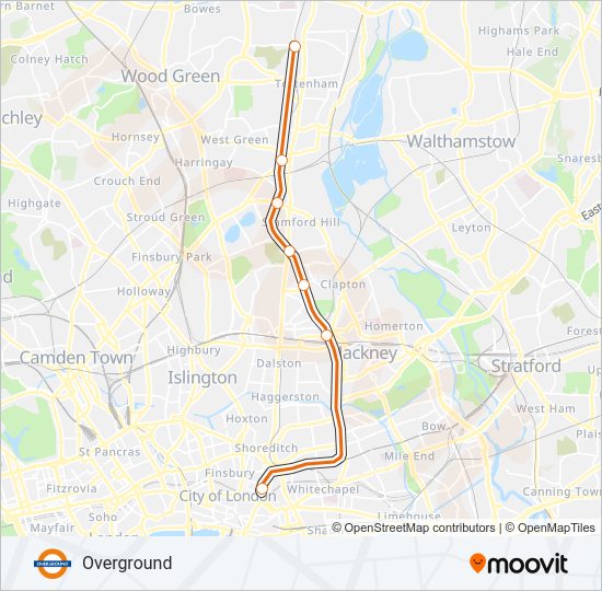 OVERGROUND Train Line Map