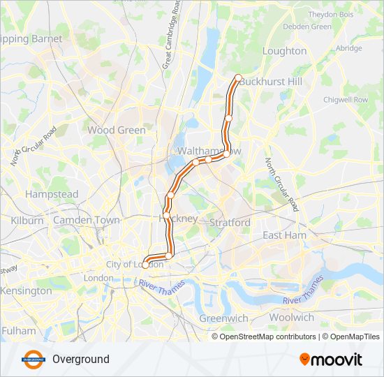 Overground Route Schedules Stops And Maps London Liverpool Street‎→chingford Updated 0573