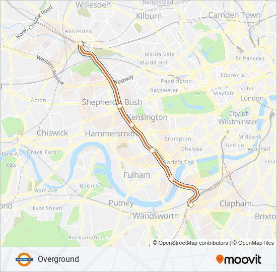 OVERGROUND train Line Map