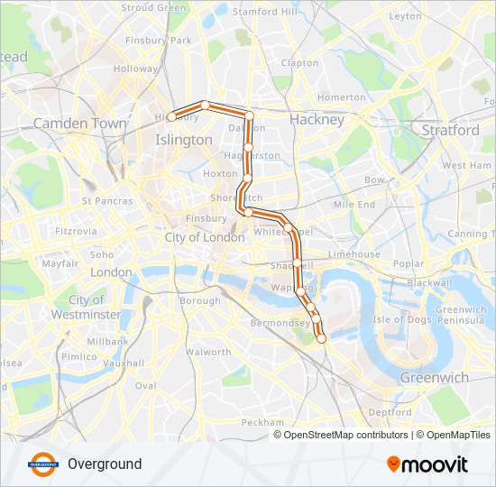 OVERGROUND Train Line Map