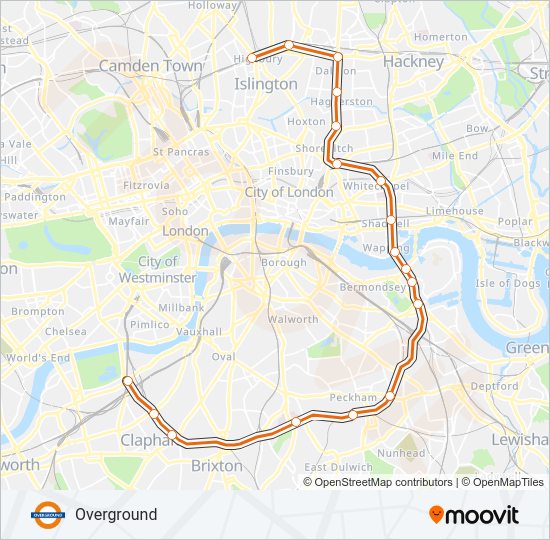 OVERGROUND Train Line Map