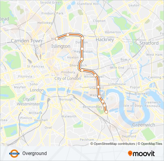 OVERGROUND train Line Map