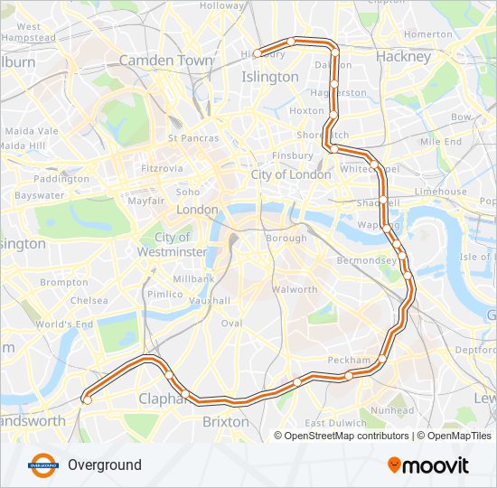 OVERGROUND train Line Map