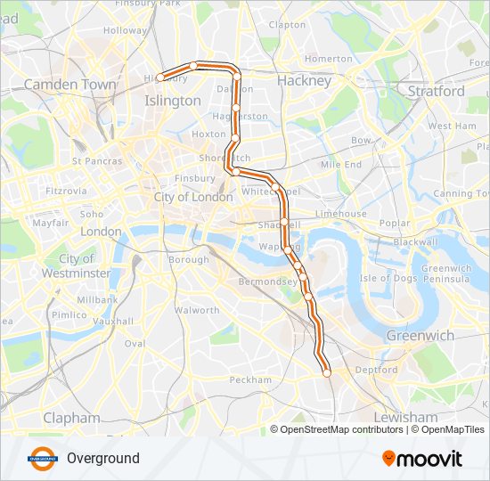 OVERGROUND train Line Map