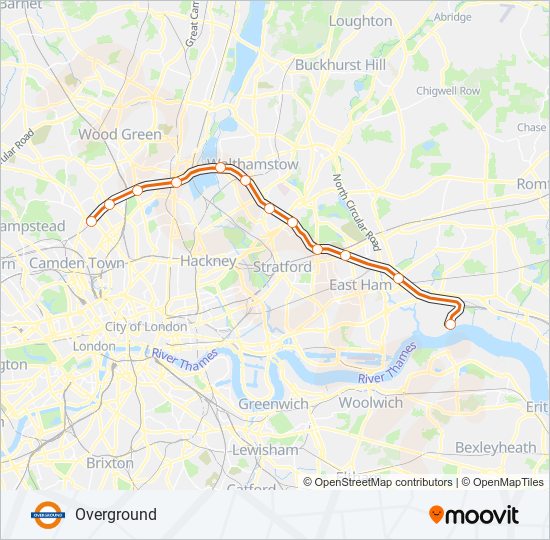 OVERGROUND train Line Map