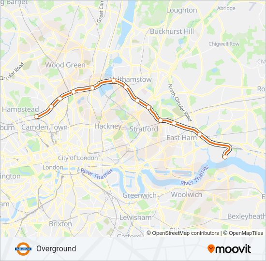 OVERGROUND Train Line Map