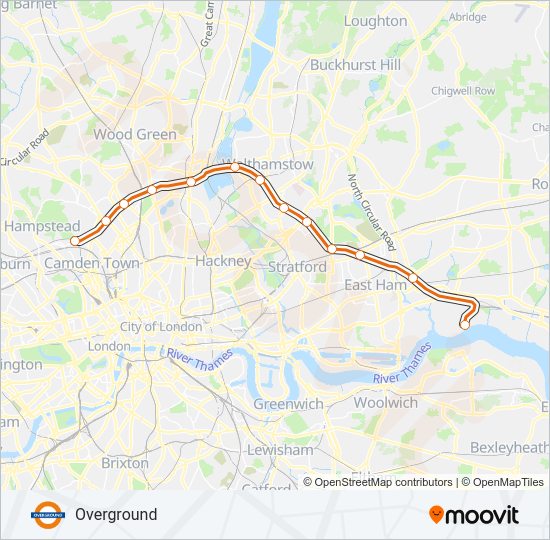 OVERGROUND train Line Map