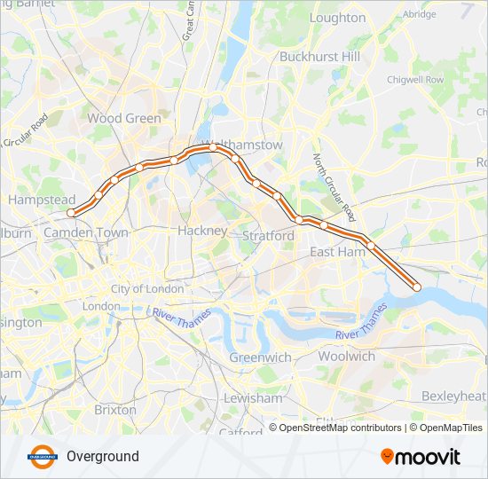 OVERGROUND train Line Map