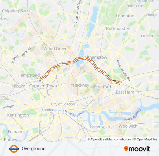 OVERGROUND Train Line Map