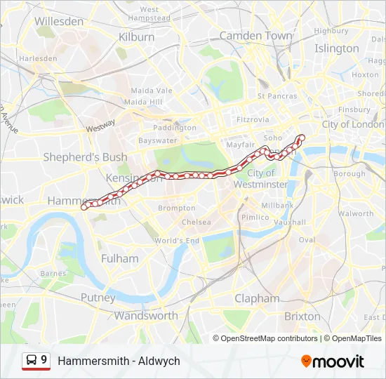 9 Bus Line Map