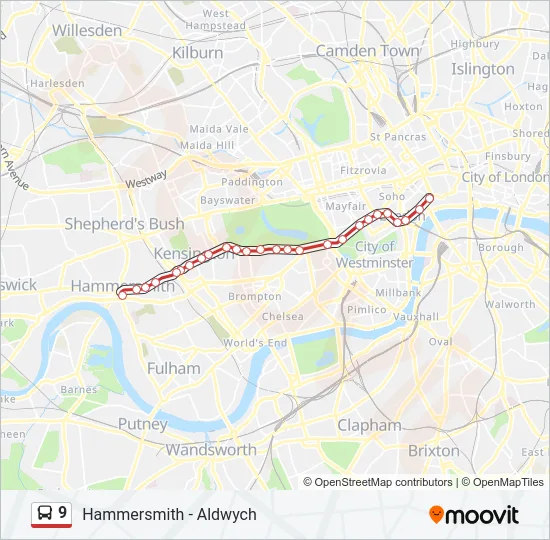 9 Bus Line Map