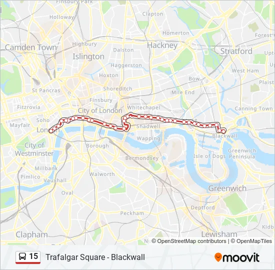 Bus 15 Route Map 15 Route: Schedules, Stops & Maps - Trafalgar Square (Updated)