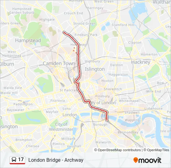 17 Bus Line Map