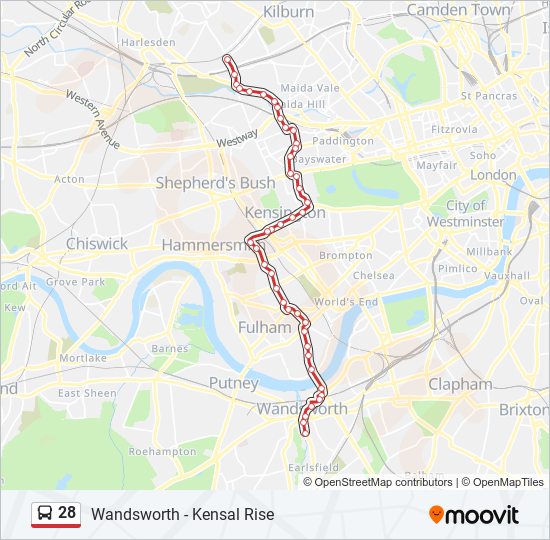 28 bus Line Map