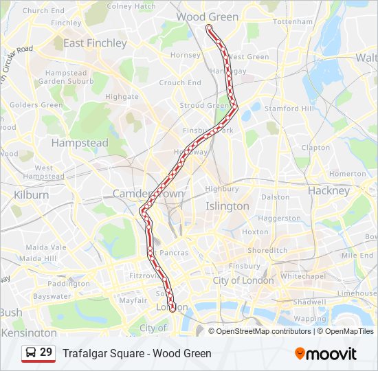 Bus 29 Route Map 29 Route: Schedules, Stops & Maps - Wood Green (Updated)