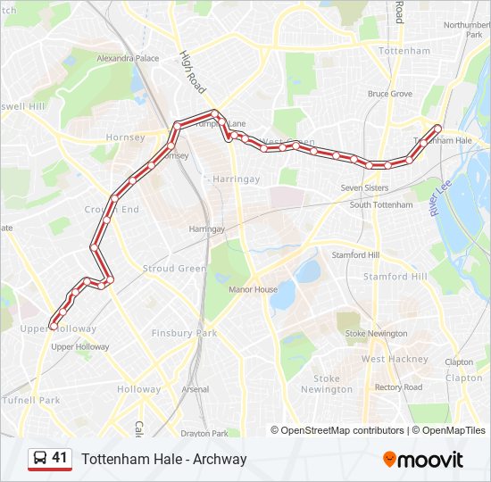 Bus 41 Route Map 41 Route: Schedules, Stops & Maps - Archway (Updated)