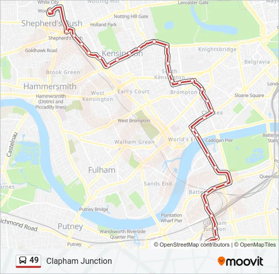 49 Bus Line Map