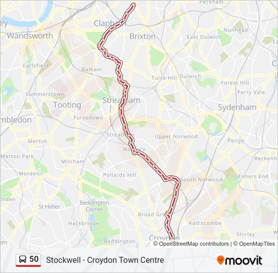 50 Bus Line Map