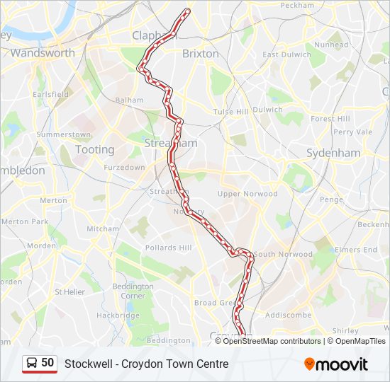 Bus 50 Route Map 50 Route: Schedules, Stops & Maps - Croydon Town Centre (Updated)