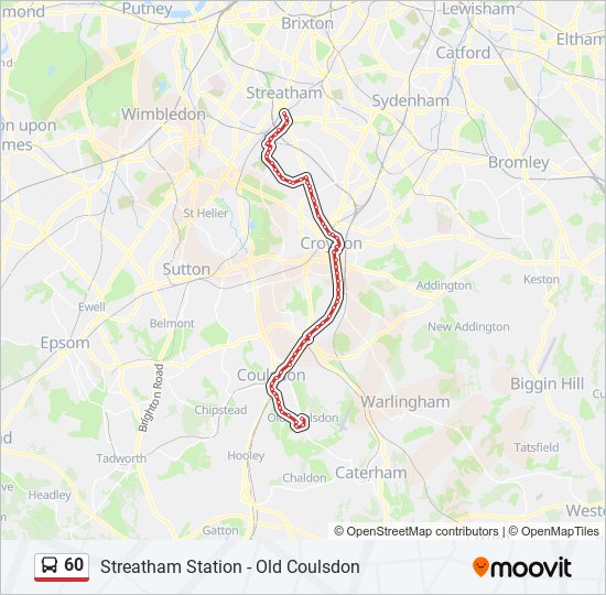 Bus 60 Route Map 60 Route: Schedules, Stops & Maps - Old Coulsdon (Updated)