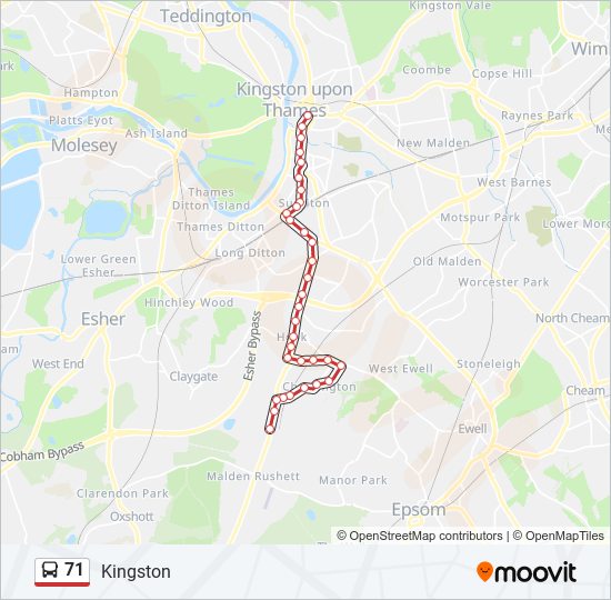 71 bus Line Map