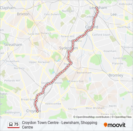 Bus 75 Route Map 75 Route: Schedules, Stops & Maps - Croydon Town Centre (Updated)