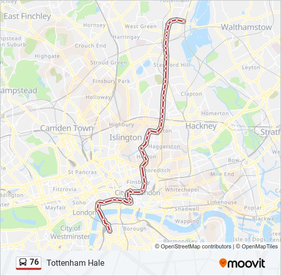 76 Route: Schedules, Stops & Maps - Tottenham Hale (Updated)