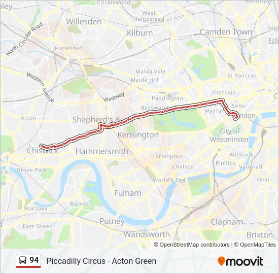 94 Bus Line Map