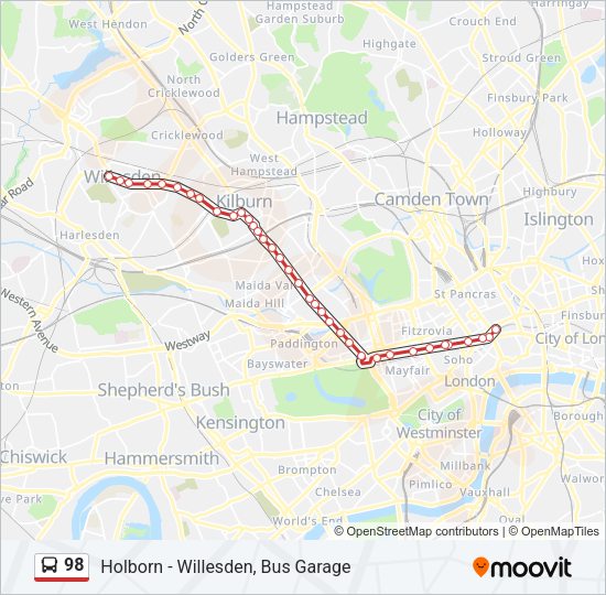 98 Bus Line Map