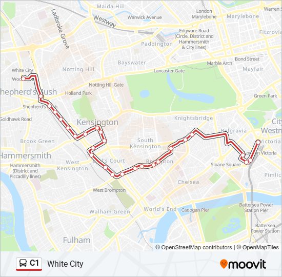 c1 Route Schedules, Stops & Maps White City (Updated)
