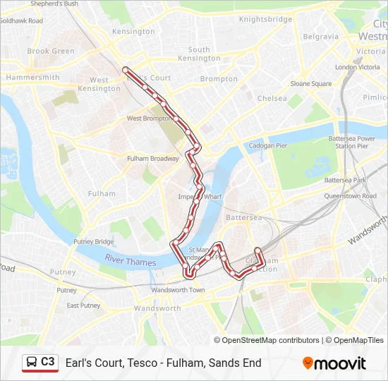 C3 Route: Schedules, Stops & Maps - Earl's Court, Tesco (Updated)