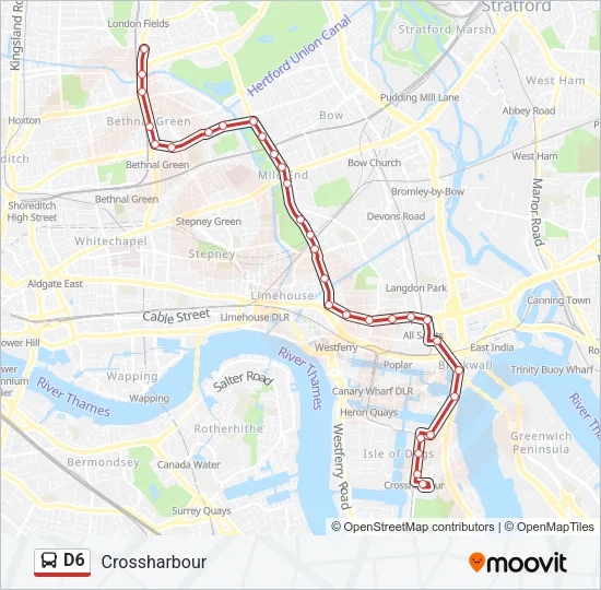 D6 Bus Line Map