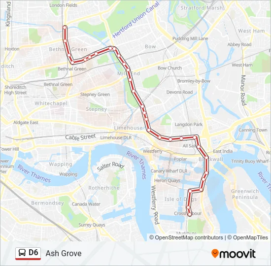 D6 Bus Line Map